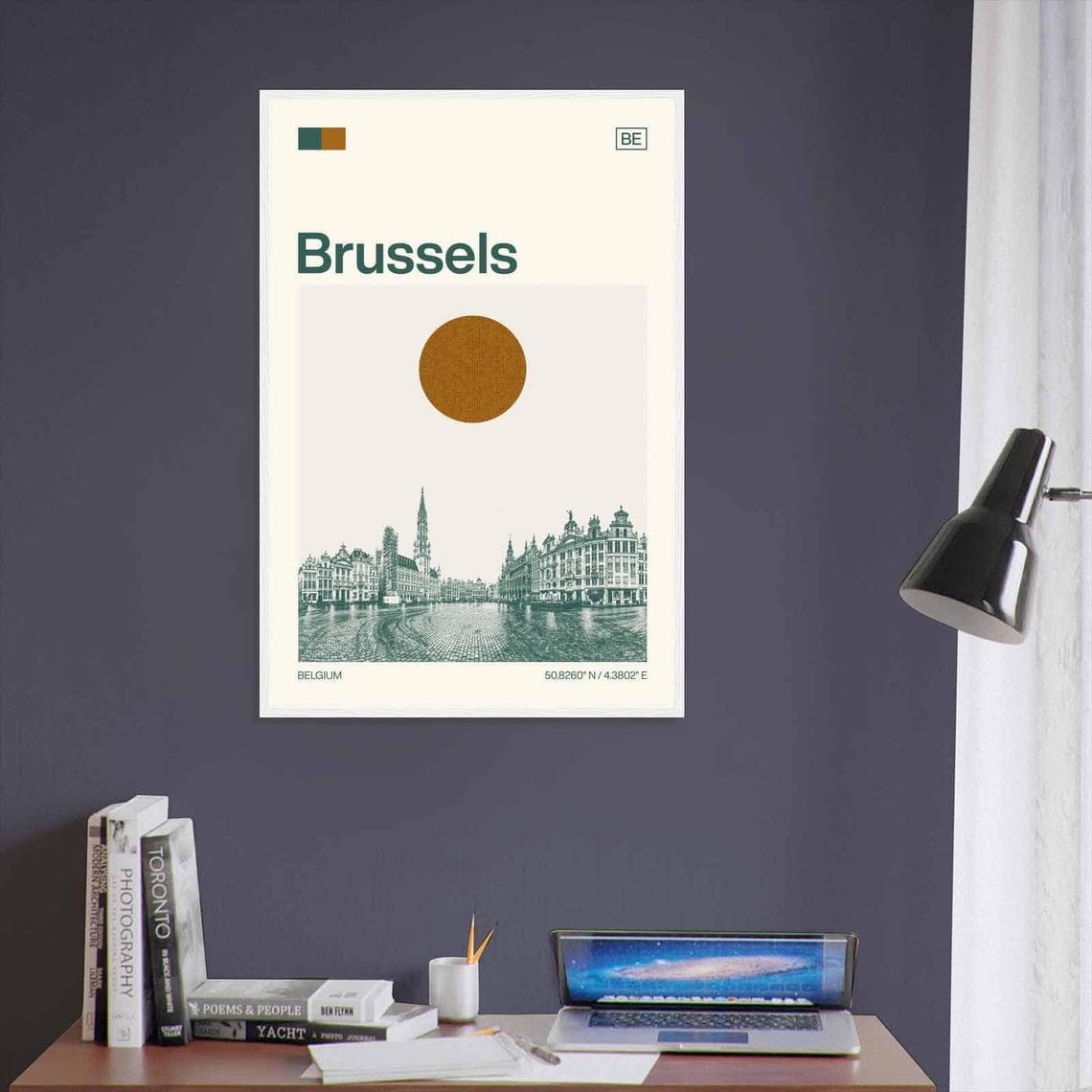 Brussels Belgium Historic Grand Place Duotone View Art Poster - Image 3