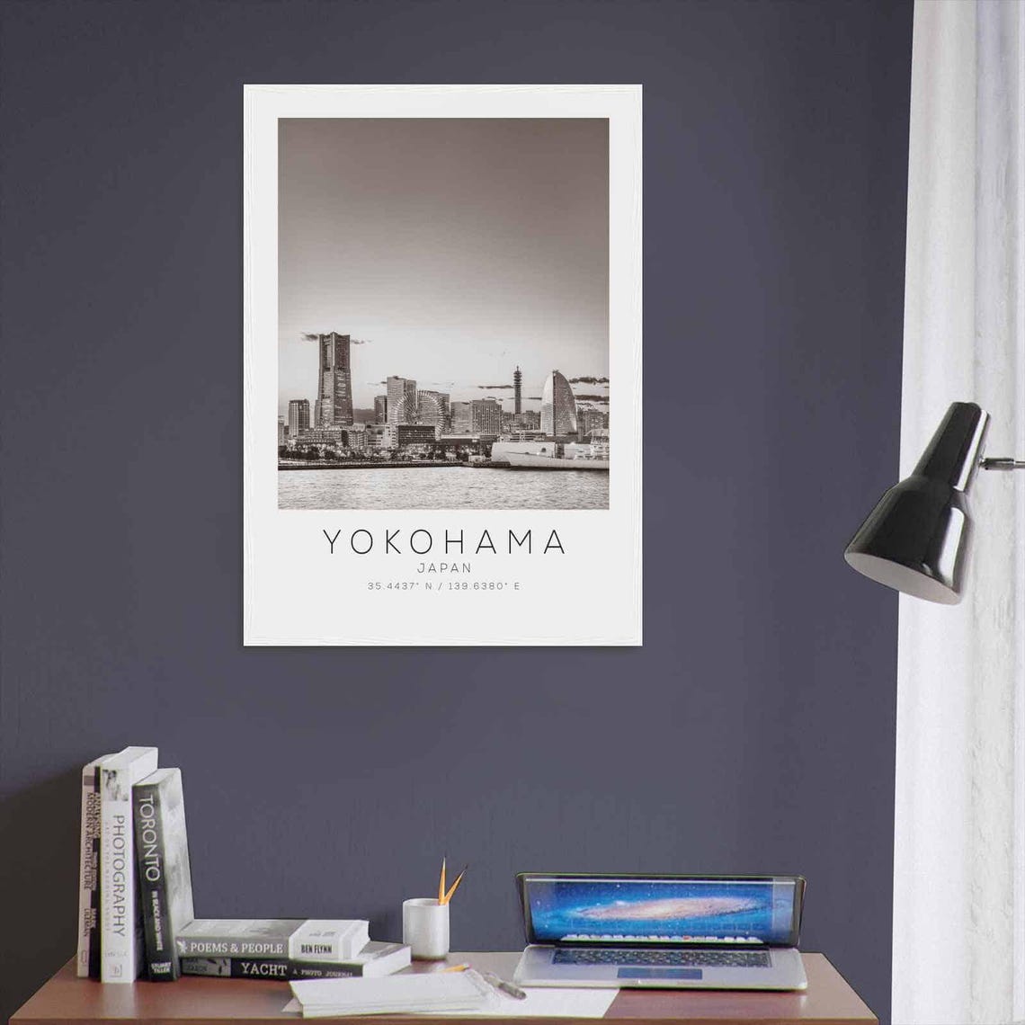 Yokohama Japan Travel Photo Poster Bw Yokohama Travel Print Minimalist Travel Poster Print - Image 3