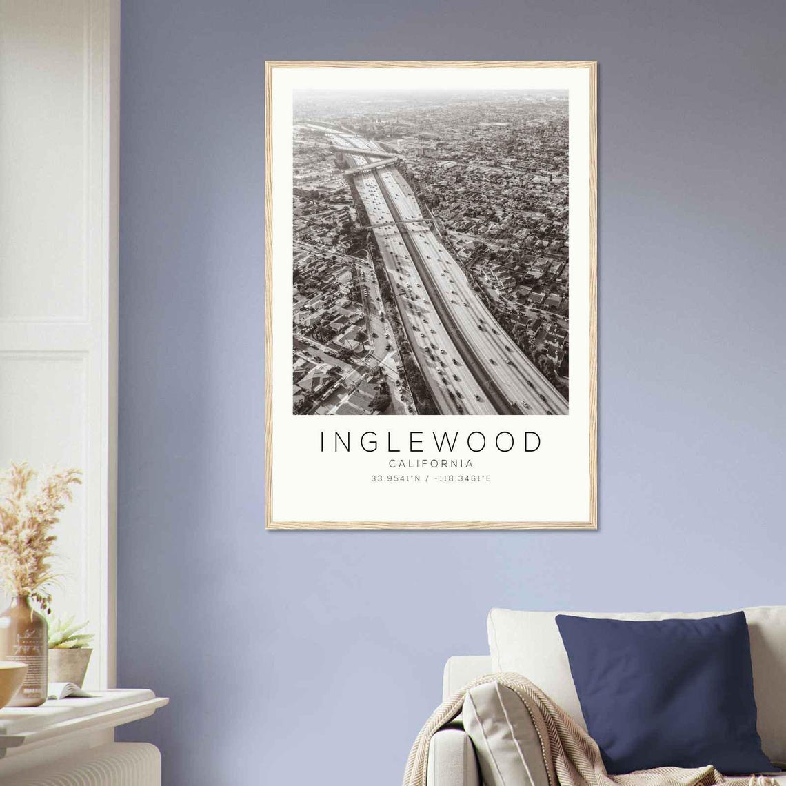 Inglewood California Photo Travel Poster Inglewood Travel Print Minimalist Travel Print - Image 2
