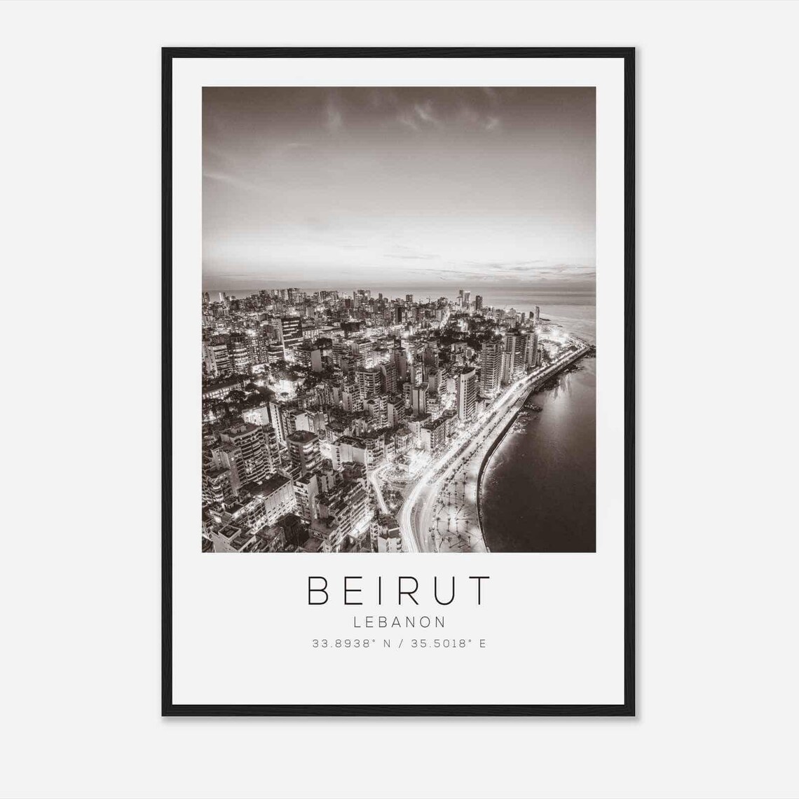Beirut Lebanon Minimalist Travel Poster, Art Print