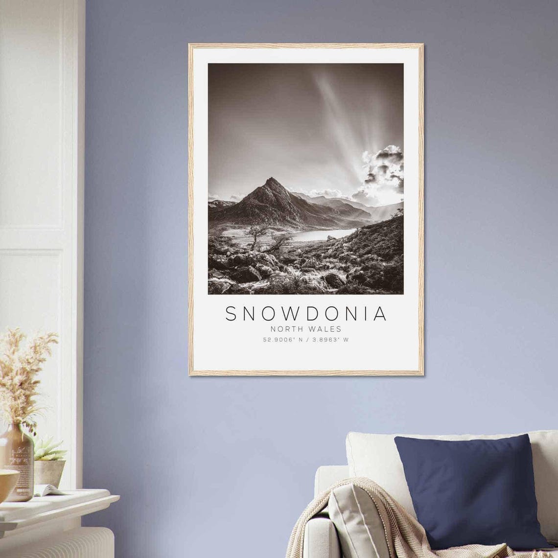 Snowdonia North Wales Travel Photo Poster Bw Snowdonia Travel Print Minimalist Travel Poster Print - Image 2