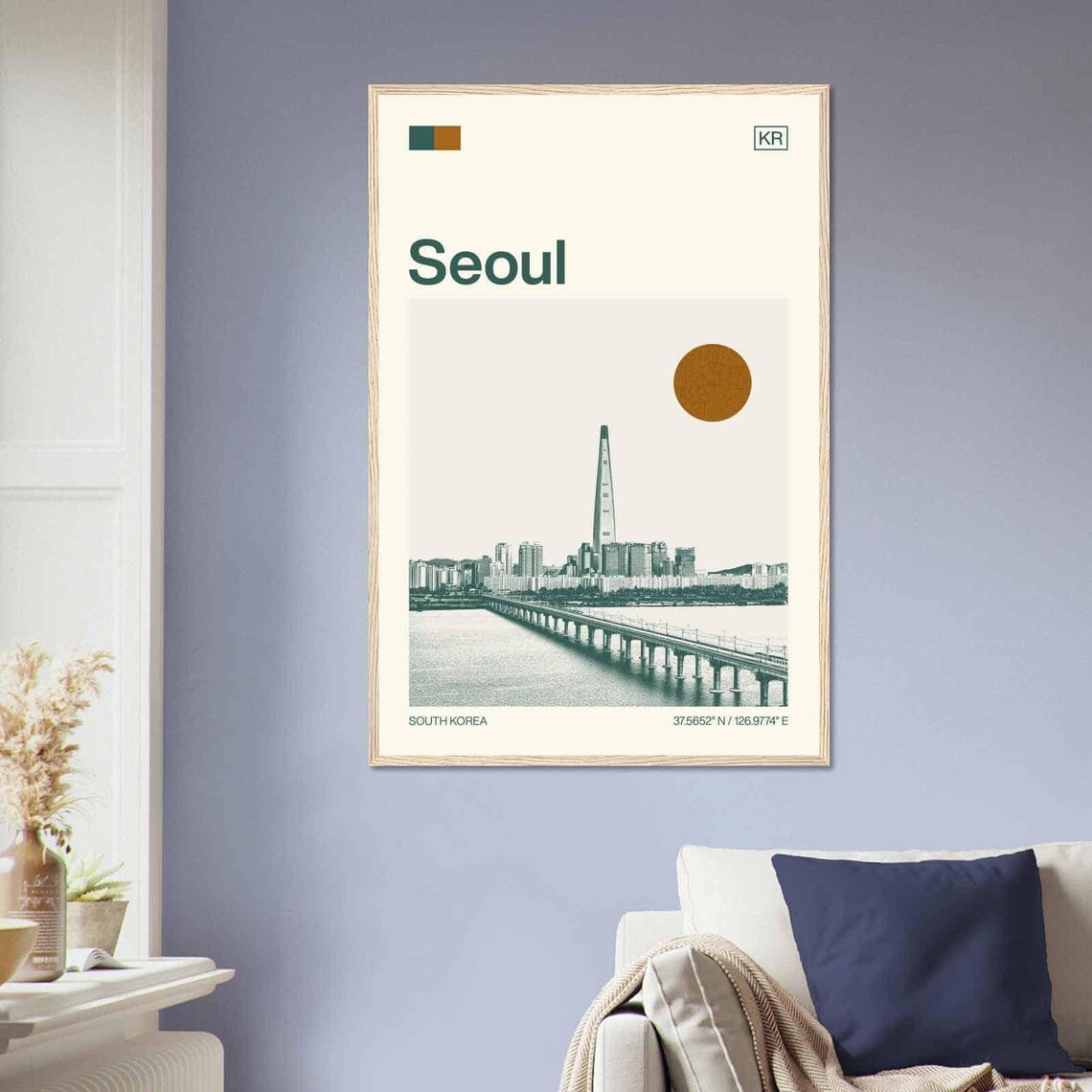 Seoul South Korea Minimalist Monochrome Travel Poster - Image 2