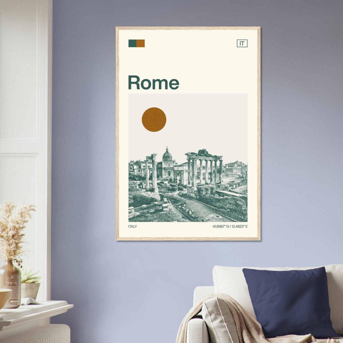 Rome Italy Roman Forum Ancient Ruins Minimalist Travel Poster - Image 2
