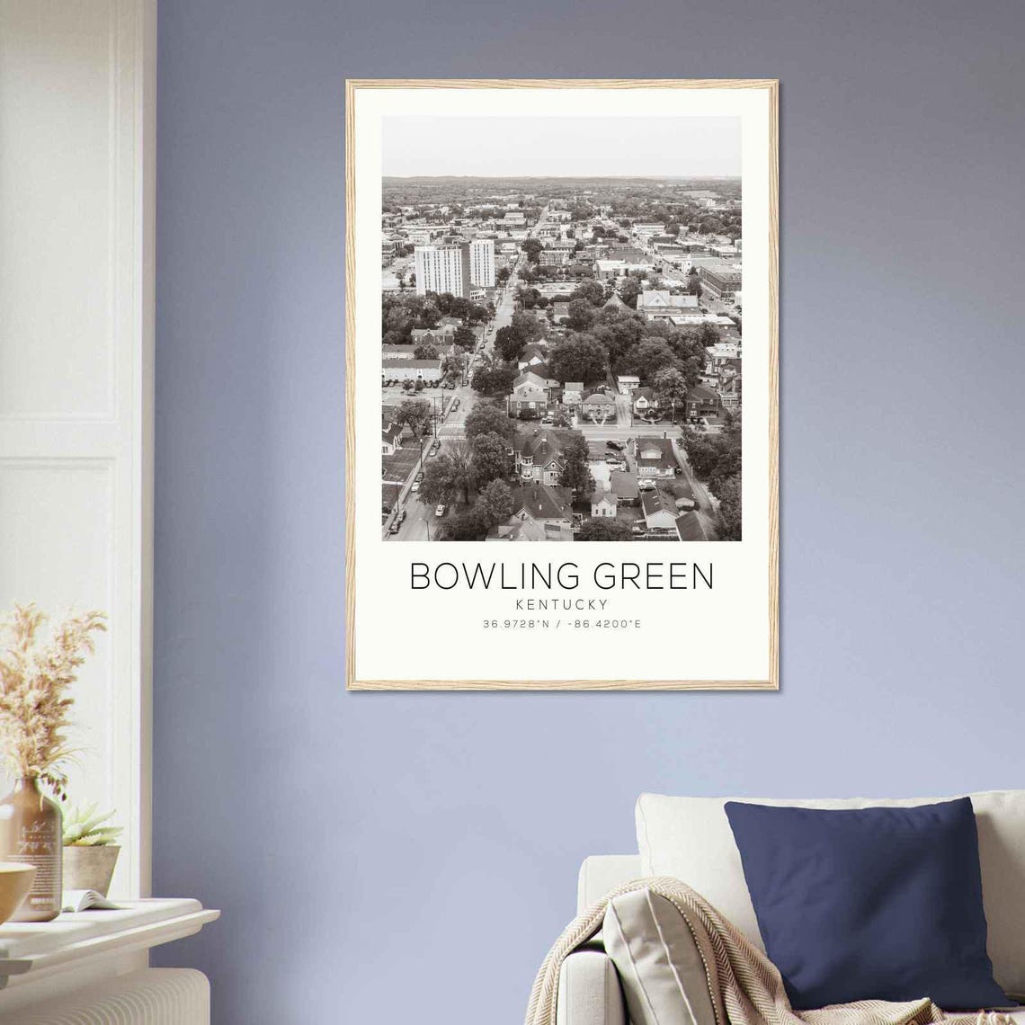 Bowling Green Kentucky Downtown Aerial Neighborhood View Poster - Image 2