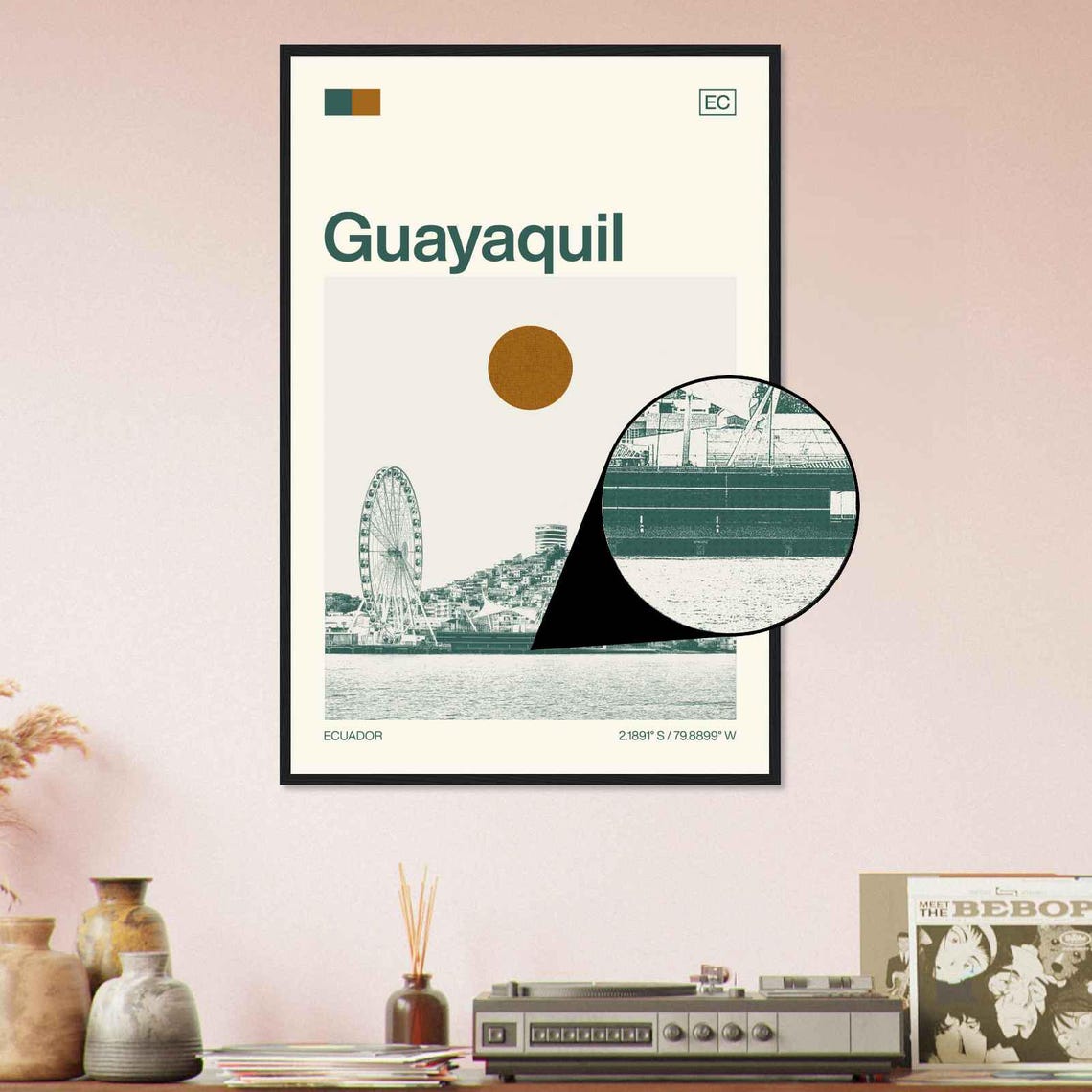 Guayaquil Ecuador Minimalist Monochrome Travel Photo Poster - Image 4