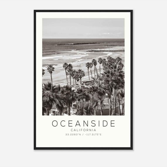 Oceanside California Photo Minimalist Travel Poster