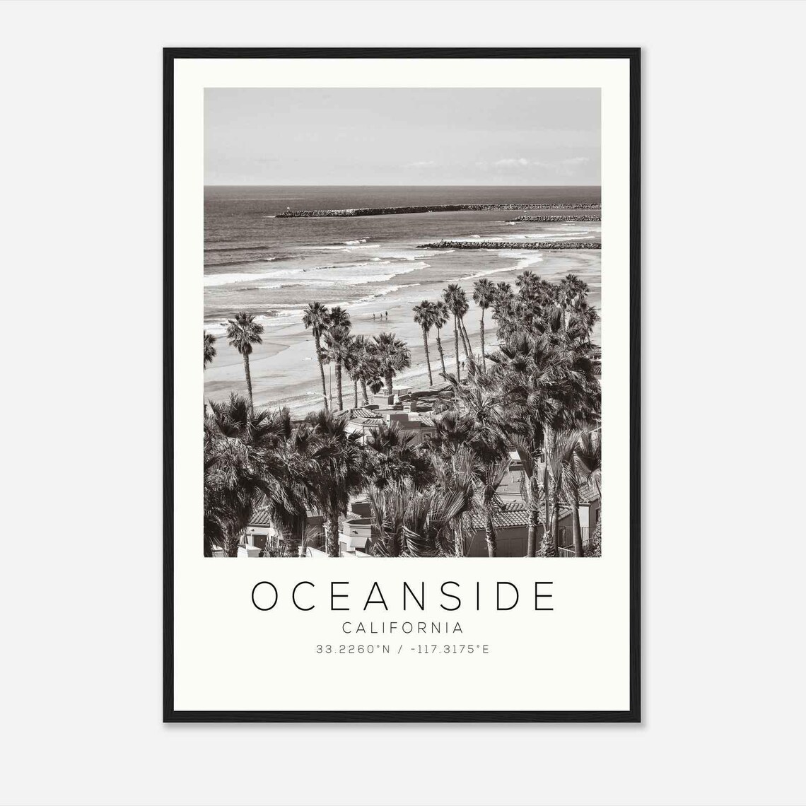 Oceanside California Photo Minimalist Travel Poster