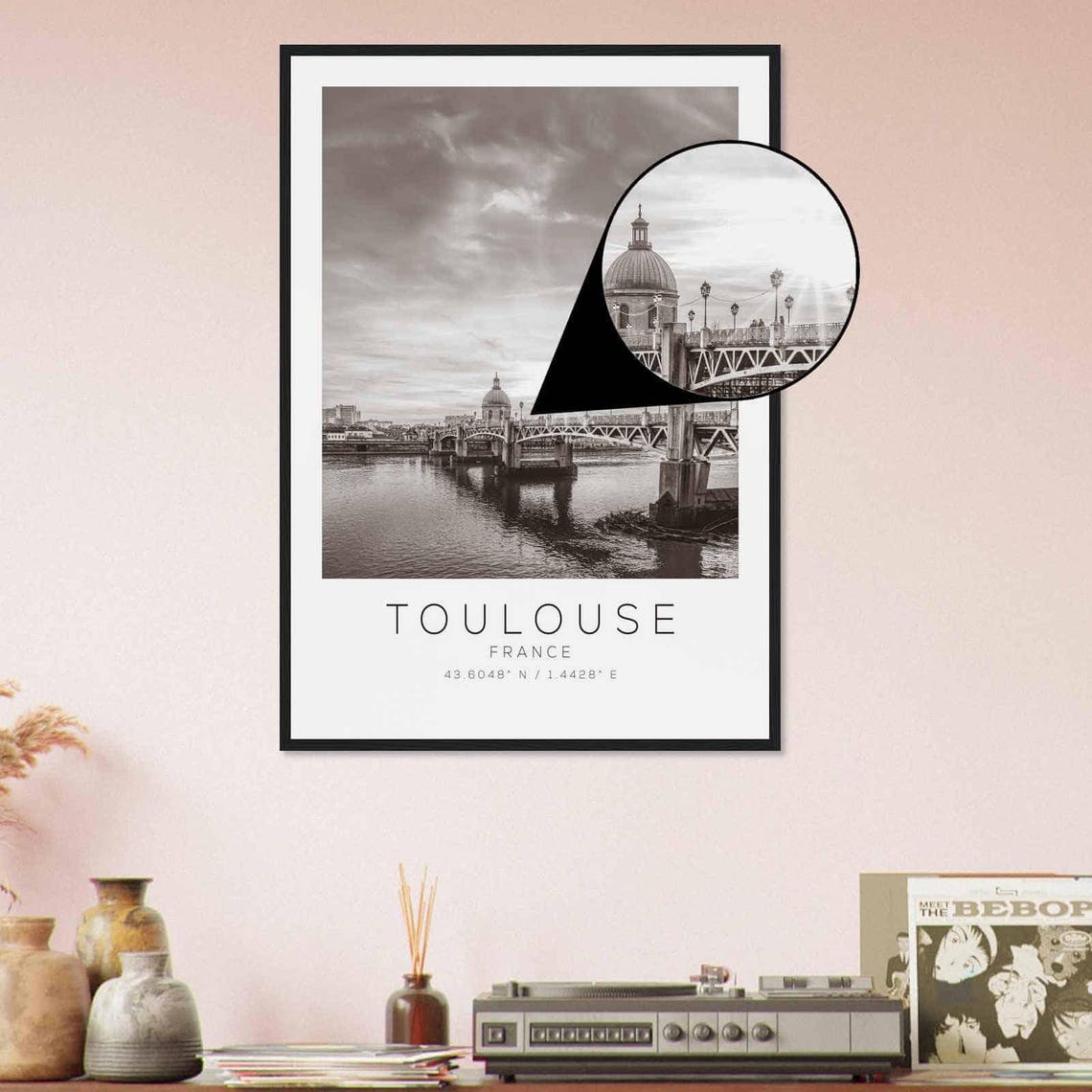 Toulouse France Travel Photo Poster Bw Toulouse Travel Print Minimalist Travel Poster Print Ds2 - Image 4