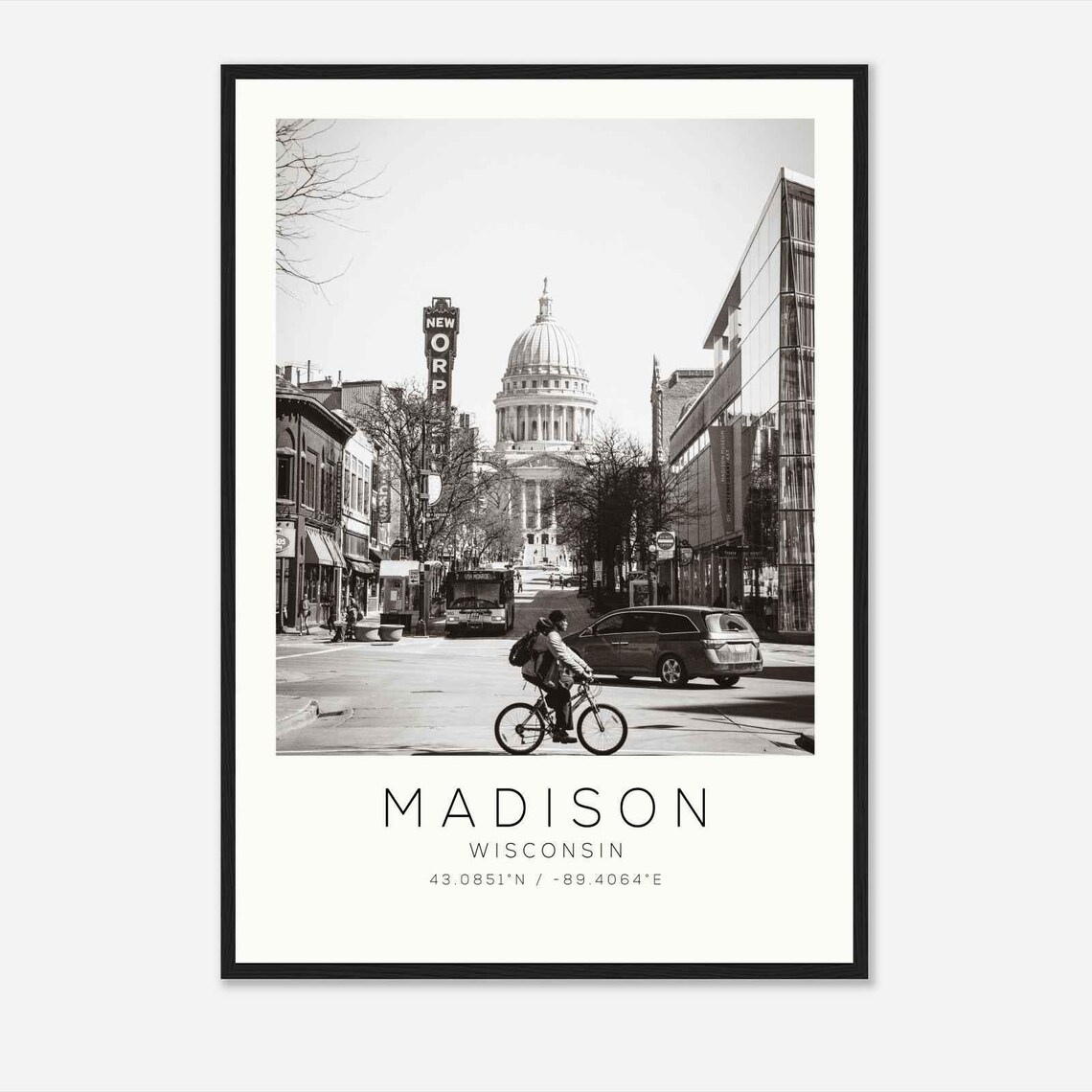Madison Wisconsin Minimalist Travel Poster Print