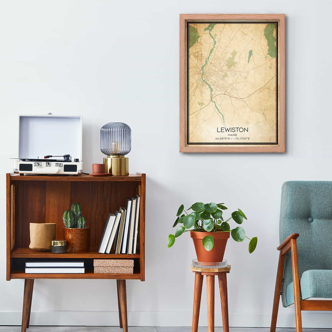 Lewiston Maine Vintage Map Poster, Custom Map Art - Image 3