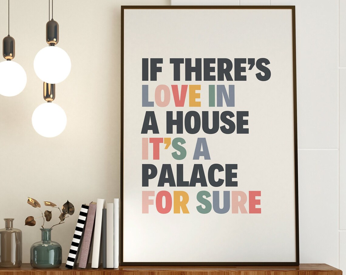 If There Is Love In A House Colorful Family Typography Poster