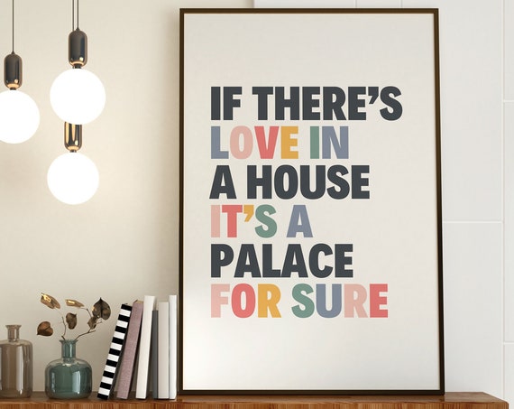 Family Quote Wall Art Trendy Colorful Typography Modern Home Decor Positive Love Poster Bold Minimalist Wall Print