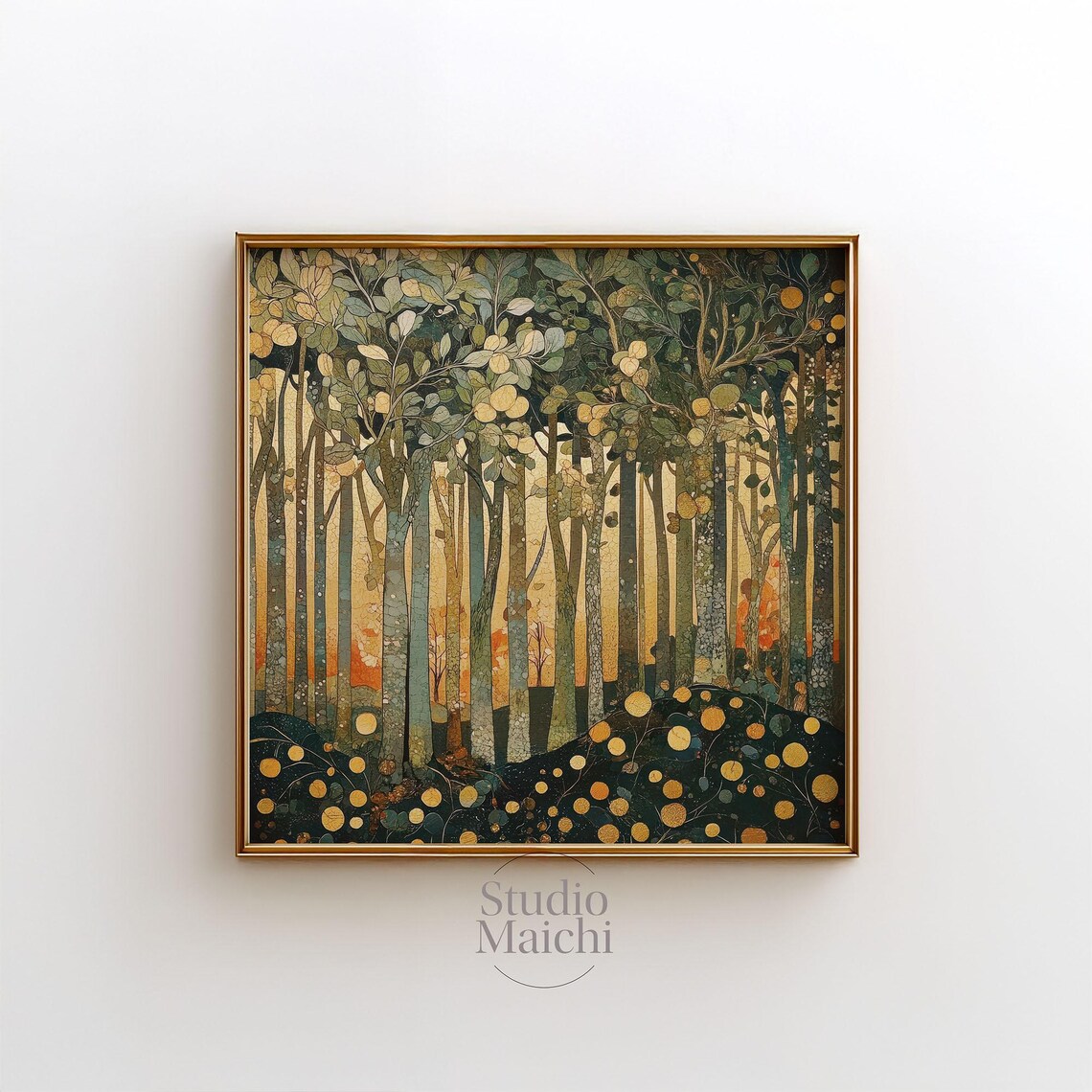 Rustic Forest In Summer, William Morris-Inspired Art Print