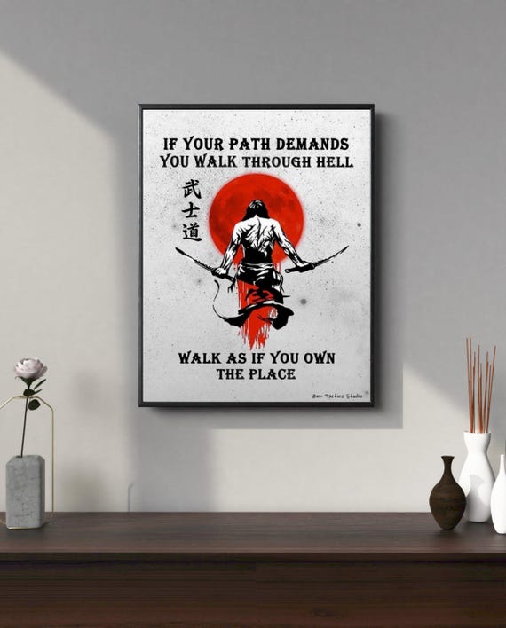 Your Path Bushido Code Samurai Warrior Wall Art Zen Motivational Posterjapanese Martial Decor Home Or Office Inspiration