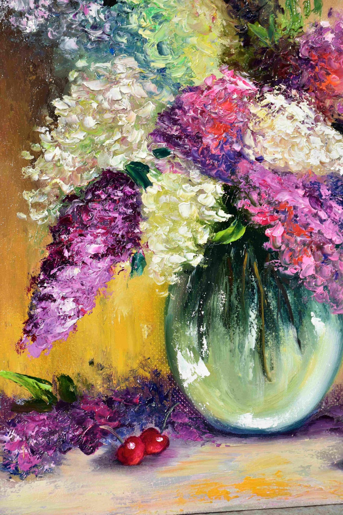 Spring Lilac Flowers Lilac Painting Still Life Painting Flower Painting Lilac Still Life Glass Vase Painting Lilac Flowers Purple Flowers - Image 3
