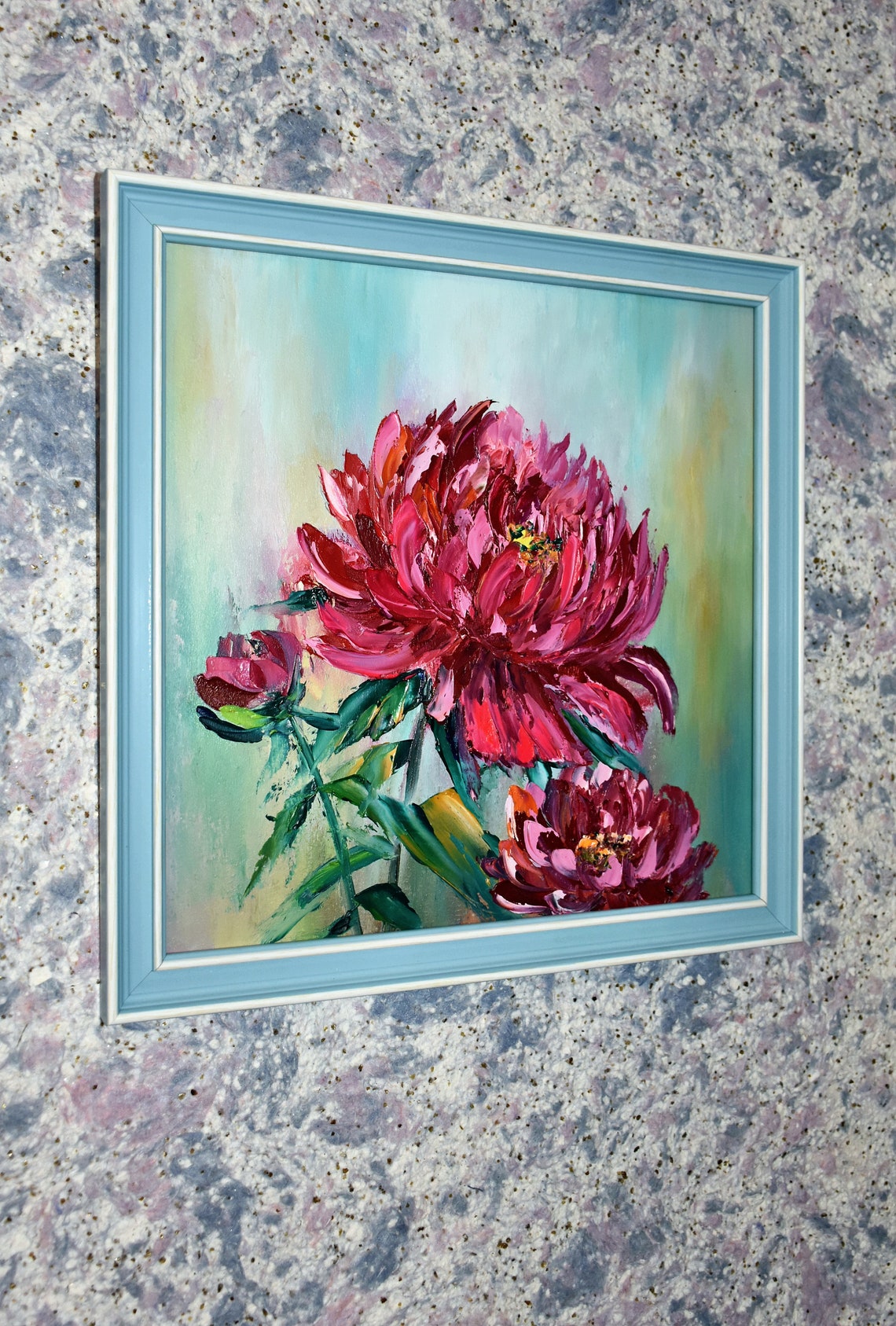Pink Peony Painting Peony Oil Painting Peony Wall Art Impasto Painting Original Peony Art Painting In Oil Peony Art Floral Artwork Pink - Image 3