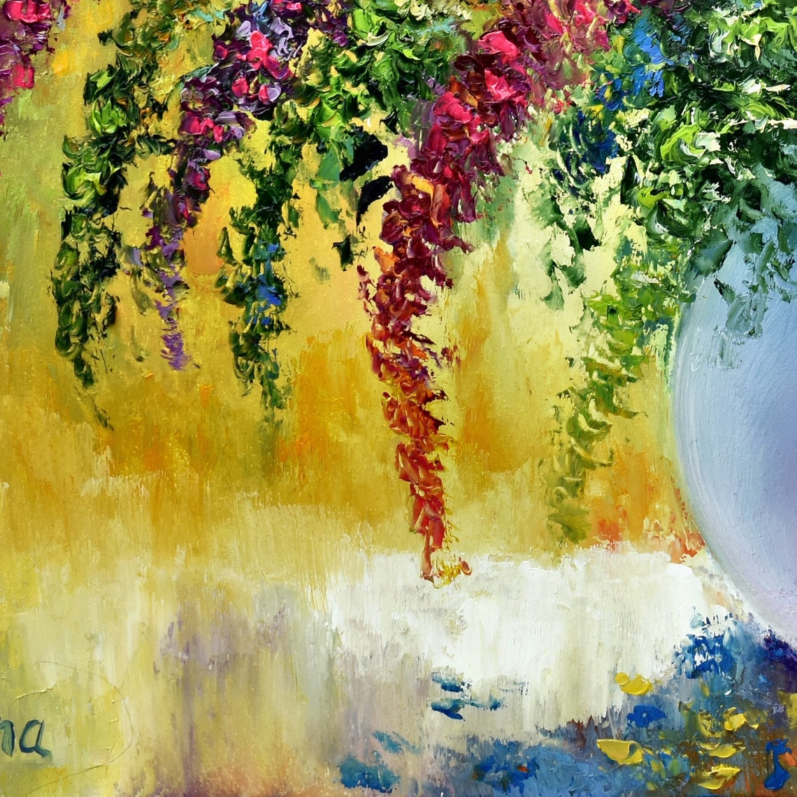 Wildflowers Painting Large Art Work Meadow Flowers Palette Knife Art Meadow Painting Floral Oil Painting Impasto Painting Meadow Painting - Image 5