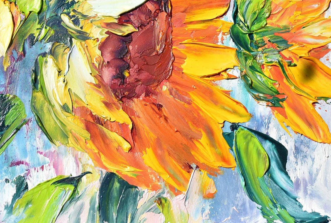 Sunflower Painting Yellow Flowers Art Painting In Oil Framed Painting Miniature Art Art Small Flowers Art Sunflower Art Small Painting Mini - Image 2