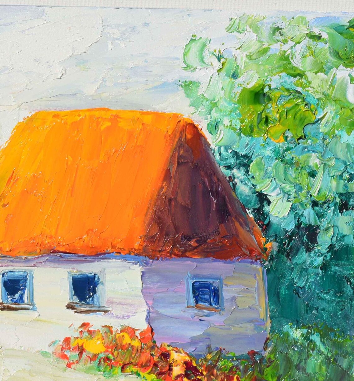 Ukrainian Folk Cottage With Woman At Well Village Art Poster - Image 4