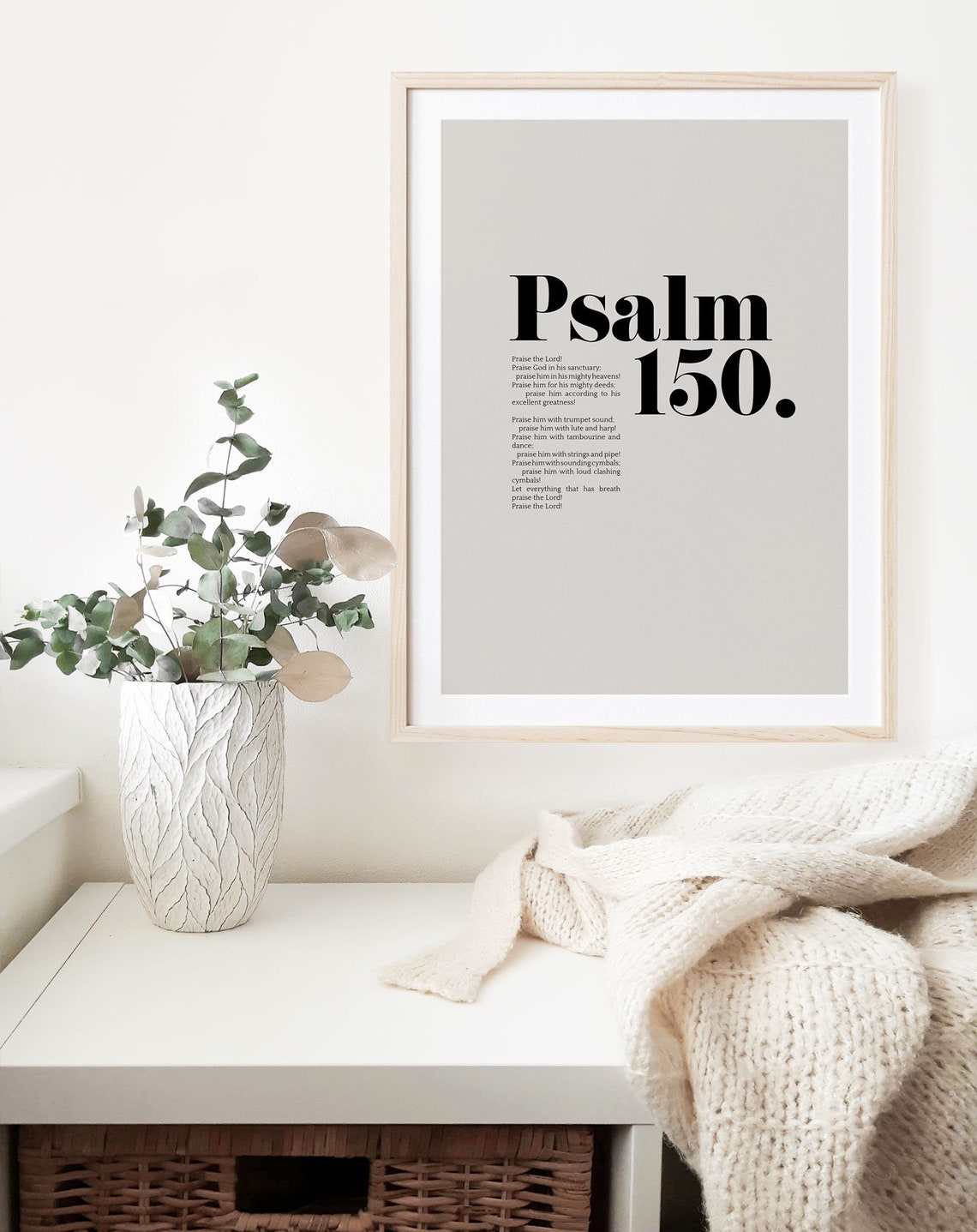 Psalm 150 Full Chapter Bold Typography Bible Verse Poster Home Decor - Image 3