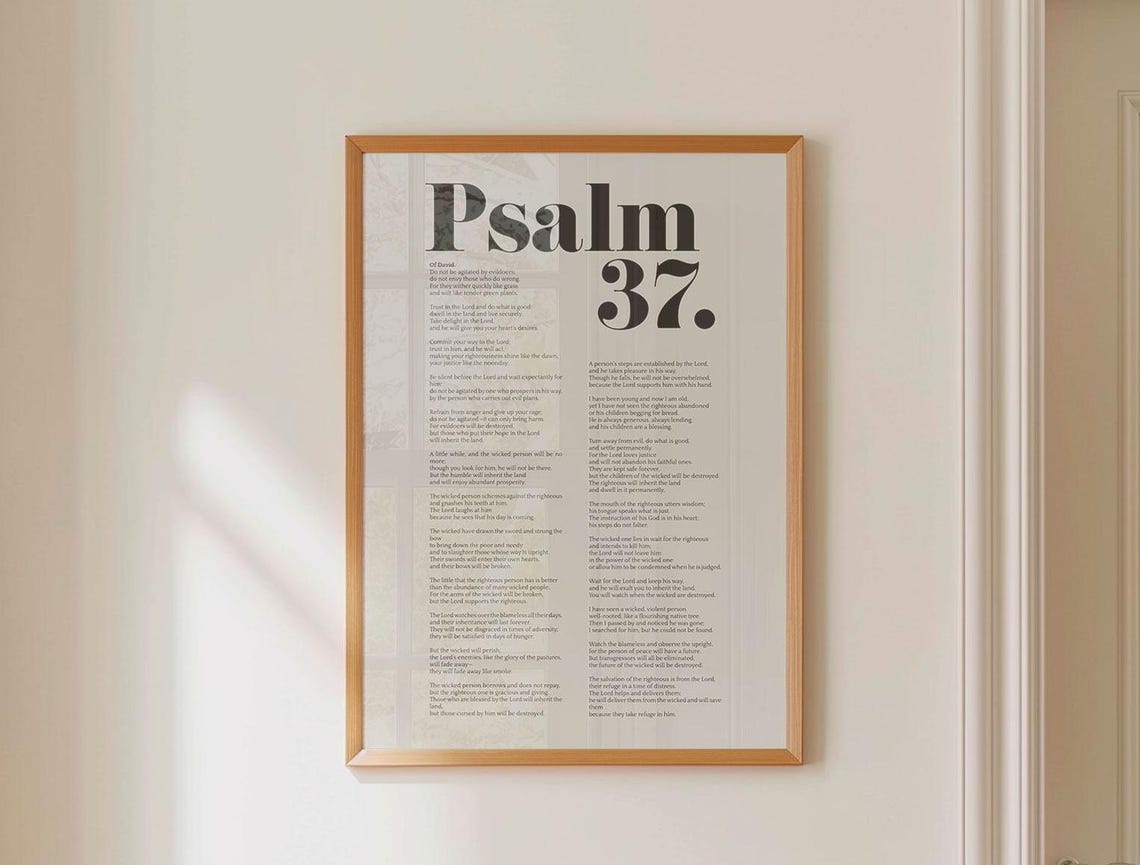 Psalm 37 Full Chapter Oversized Serif Editorial Typography Poster