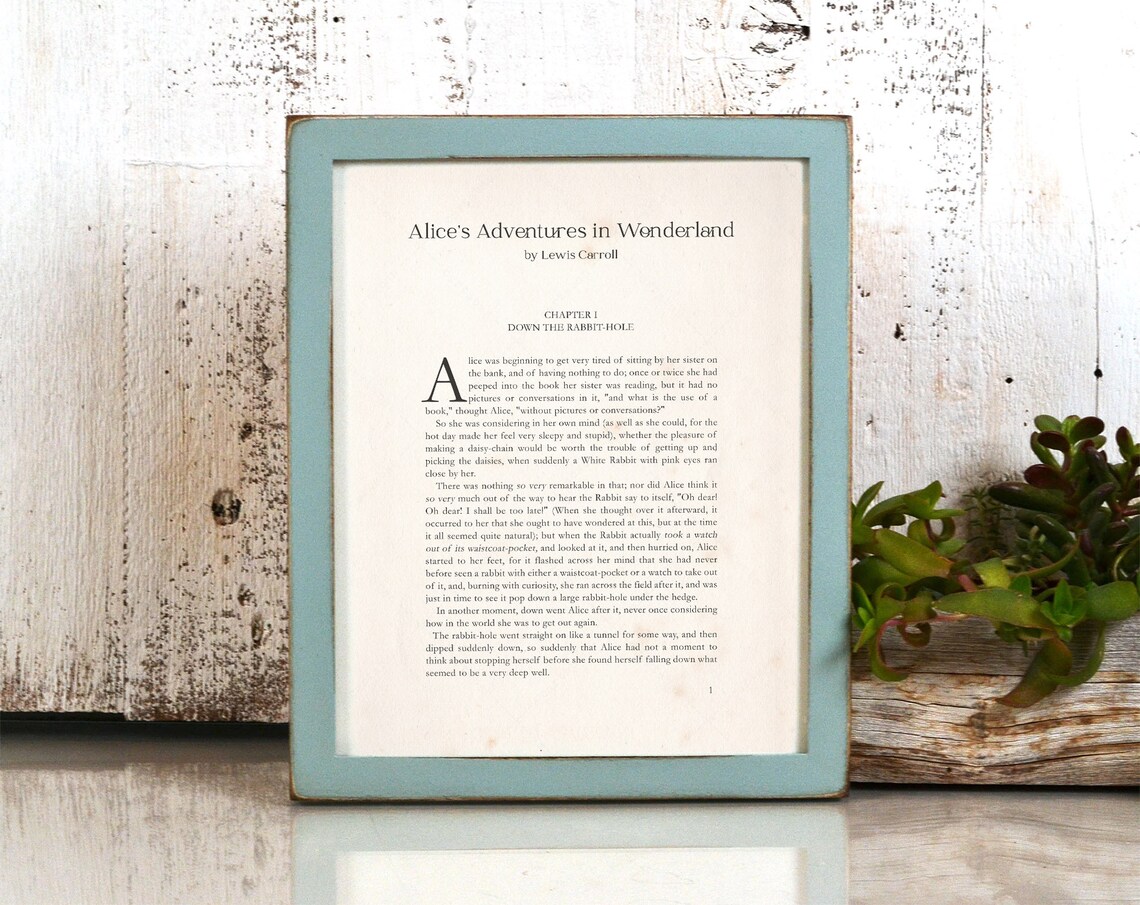 Alice's Adventures in Wonderland Lewis Carroll First Page Book Poster - Image 4