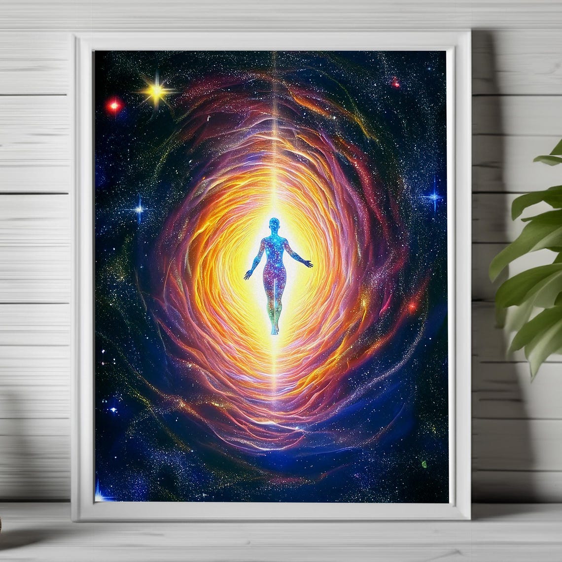 Glowing Cosmic Portal Spiritual Awakening Meditation Wall Art