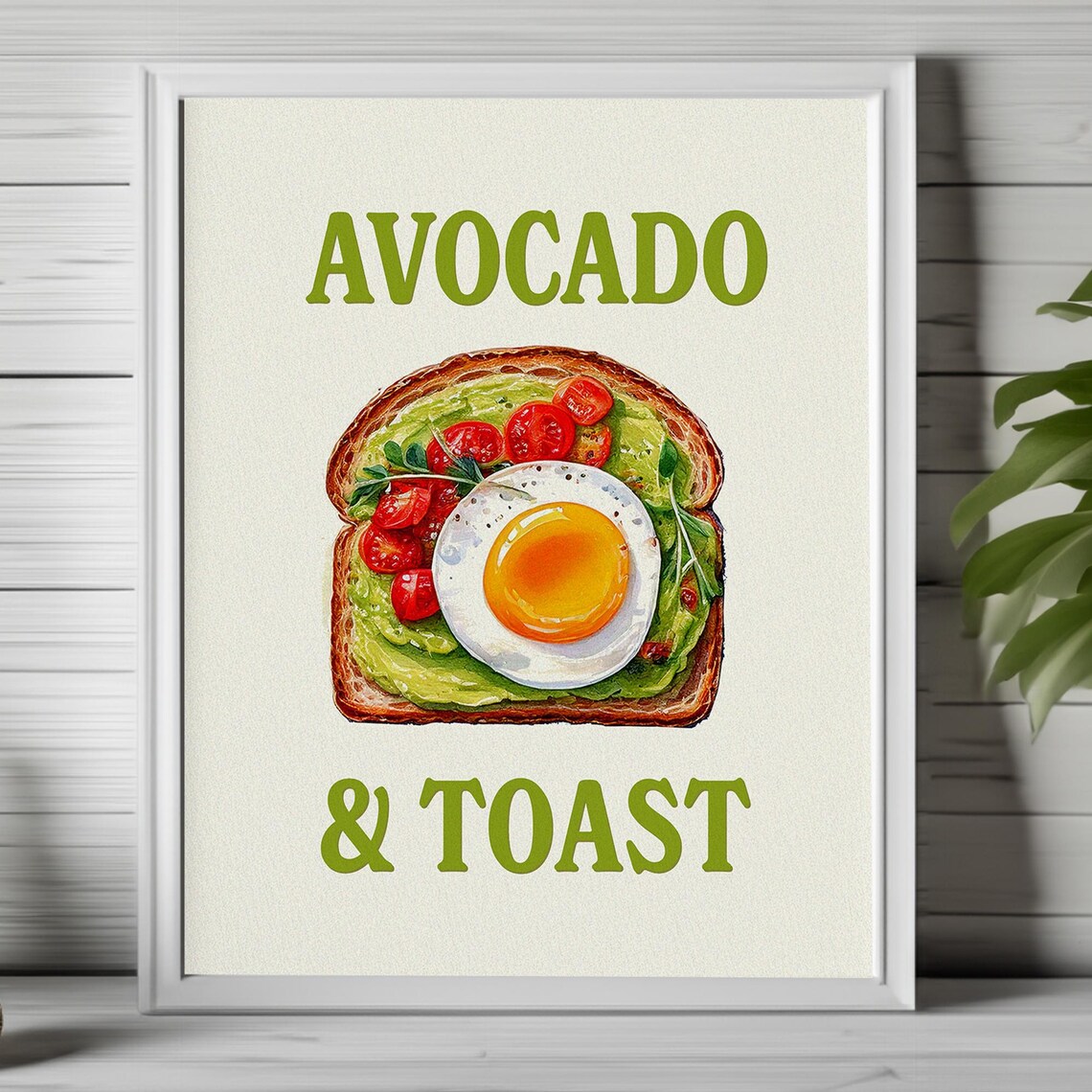 Foodie Wall Decor Art For Kitchen Farmhouse Kitchen Art Retro Eclectic Avocado Art Print Breakfast Art Print Food Art 081