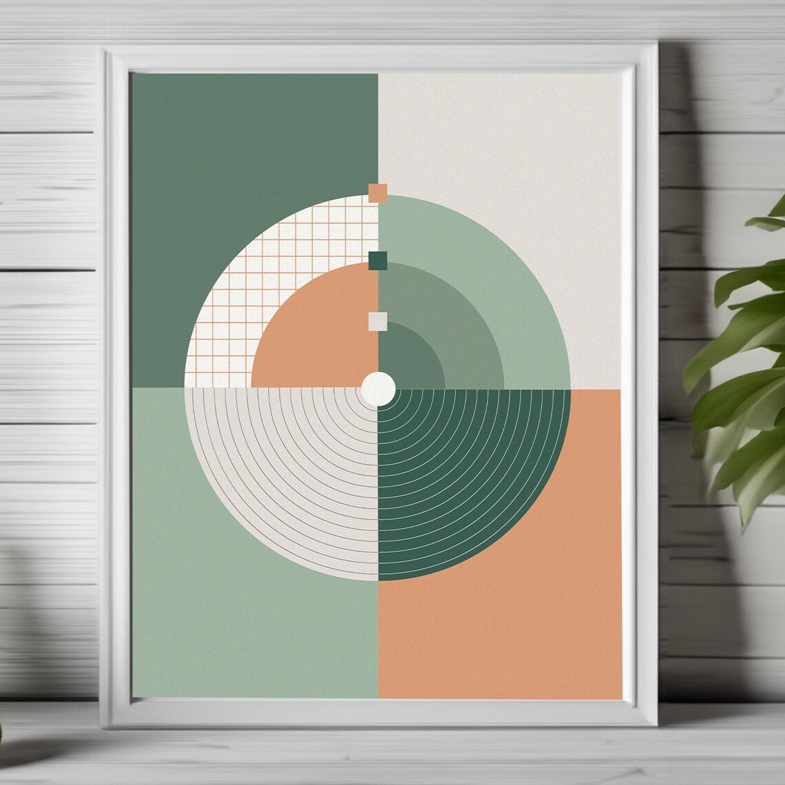 Retro Mid Century Modern Geometric Art Print