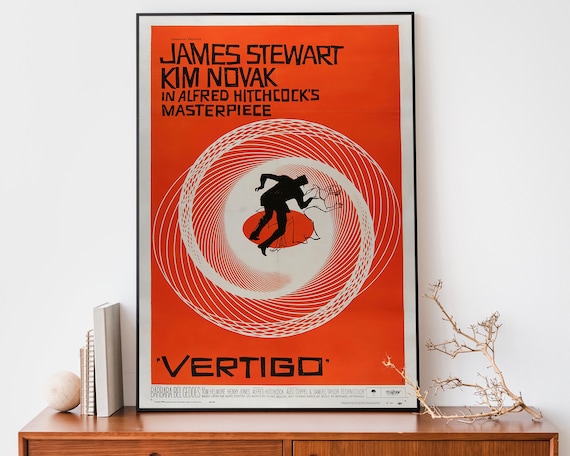 Alfred Hitchcock Vertigo 1958 Original Movie Poster Saul Bass Art