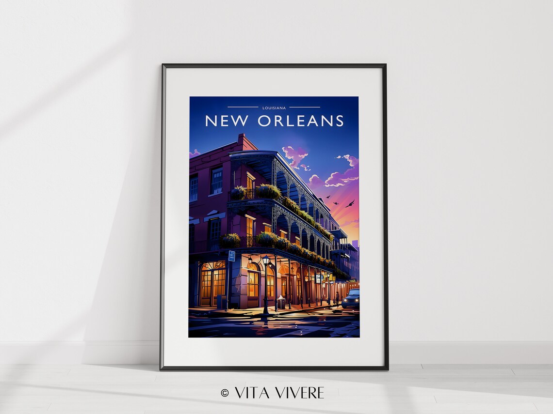 New Orleans Travel Poster, Louisiana City Art - Image 2