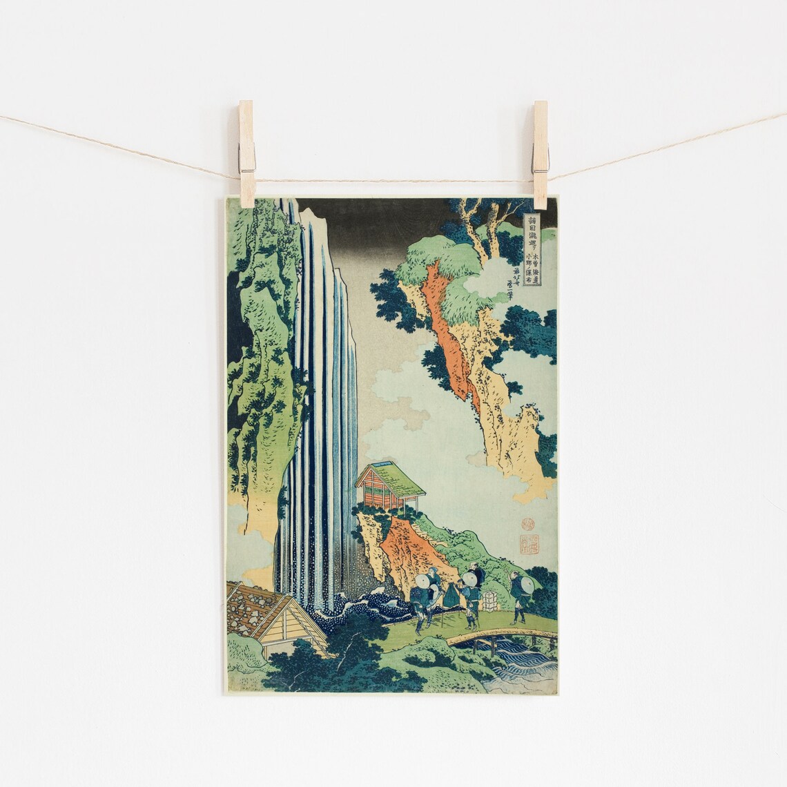 Hokusai Ono Falls, Kisokaido Ukiyo-e Art Print - Image 2