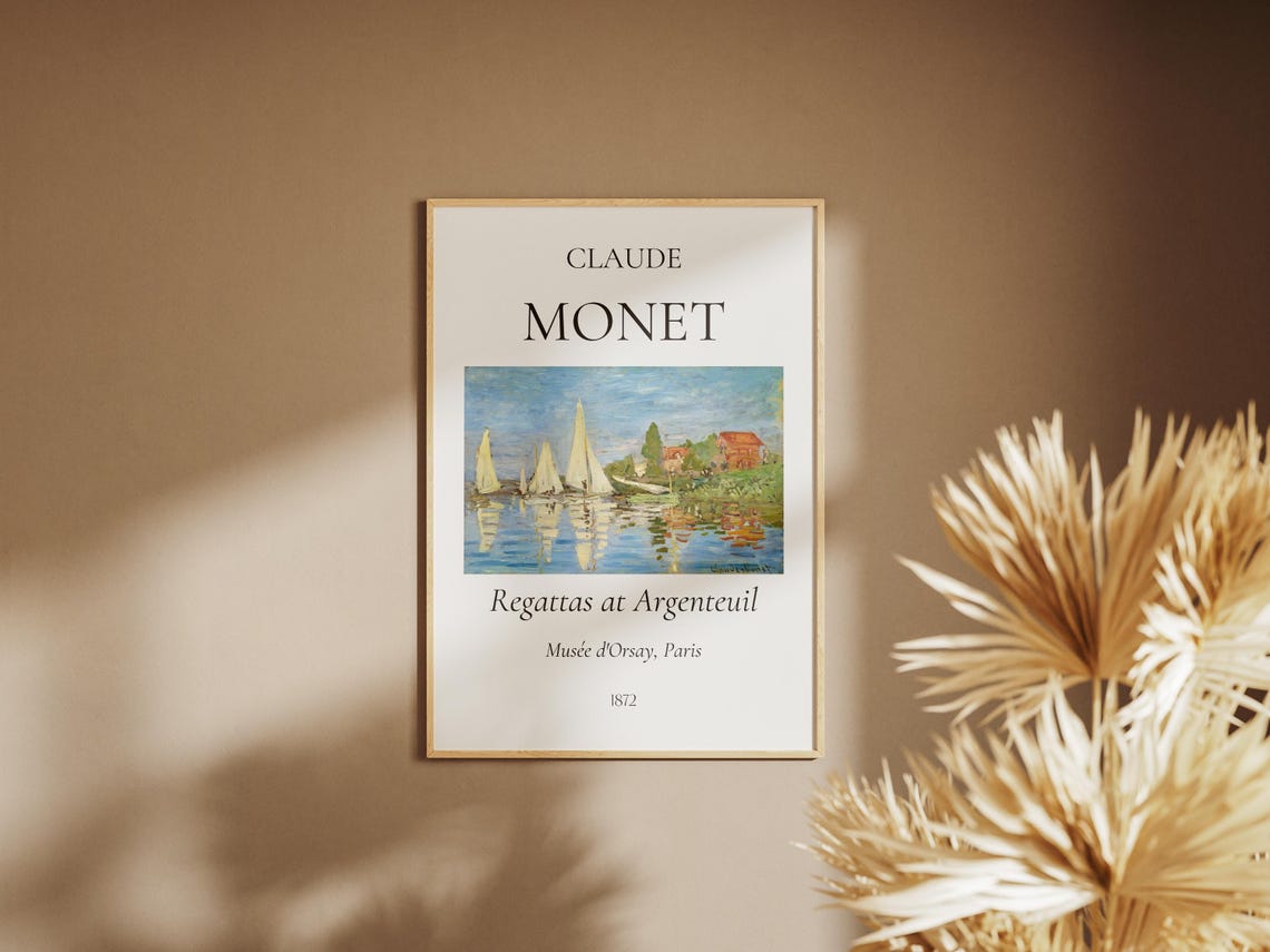 Claude Monet Art Print Regattas At Argenteuil Monet Exhibition Poster Monet Painting Vintage Home Poster Impressionist Art - Image 6