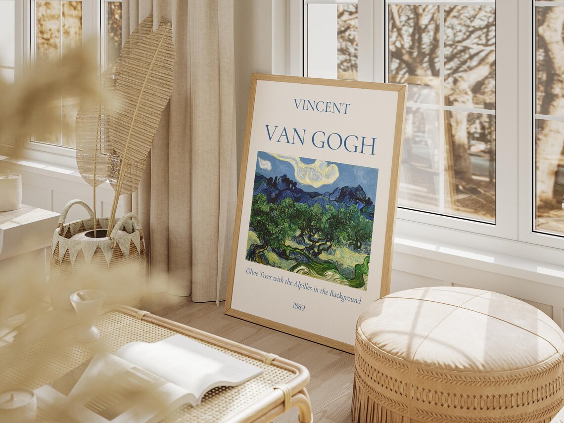 Van Gogh Art Print Olive Trees With The Alpilles In The Background Van Gogh Exhibition Poster Van Gogh Painting Nature Landscape Poster - Image 4