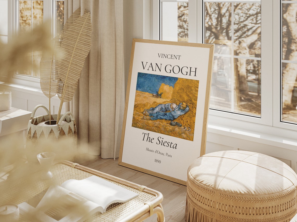 Van Gogh Art Print The Siesta Van Gogh Exhibition Poster Van Gogh Painting Impressionism Wall Art Museum Poster - Image 2