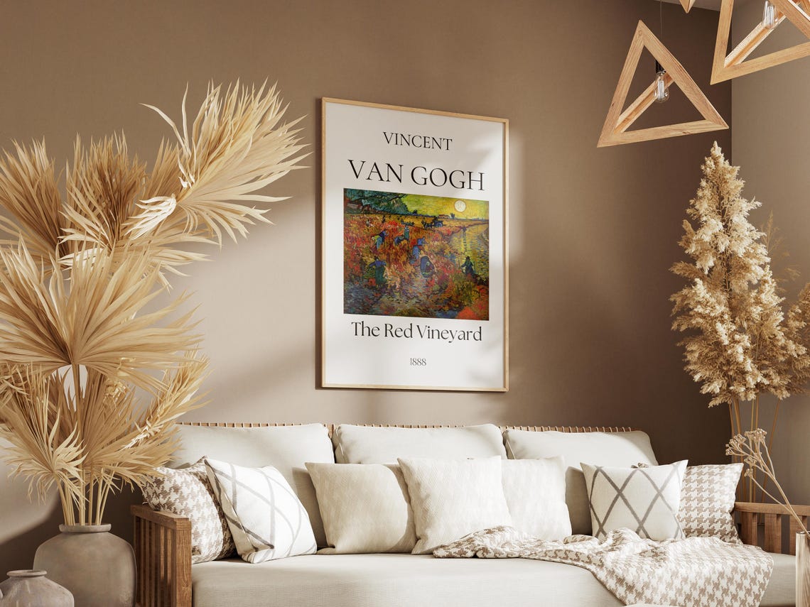 Van Gogh Art Print The Red Vineyard Van Gogh Exhibition Poster Van Gogh Paintings Famous Artist Posters Field Landscape Print - Image 3