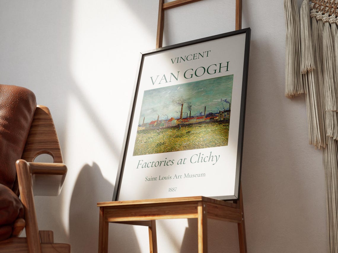 Van Gogh Art Print Factories At Clichy Van Gogh Exhibition Poster Van Gogh Painting Landscape Artwork Museum Poster - Image 7