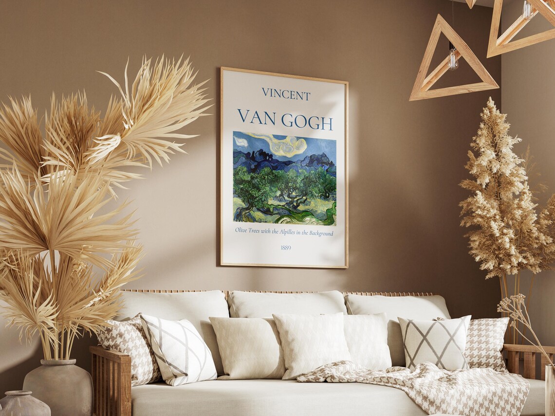 Van Gogh Art Print Olive Trees With The Alpilles In The Background Van Gogh Exhibition Poster Van Gogh Painting Nature Landscape Poster - Image 5
