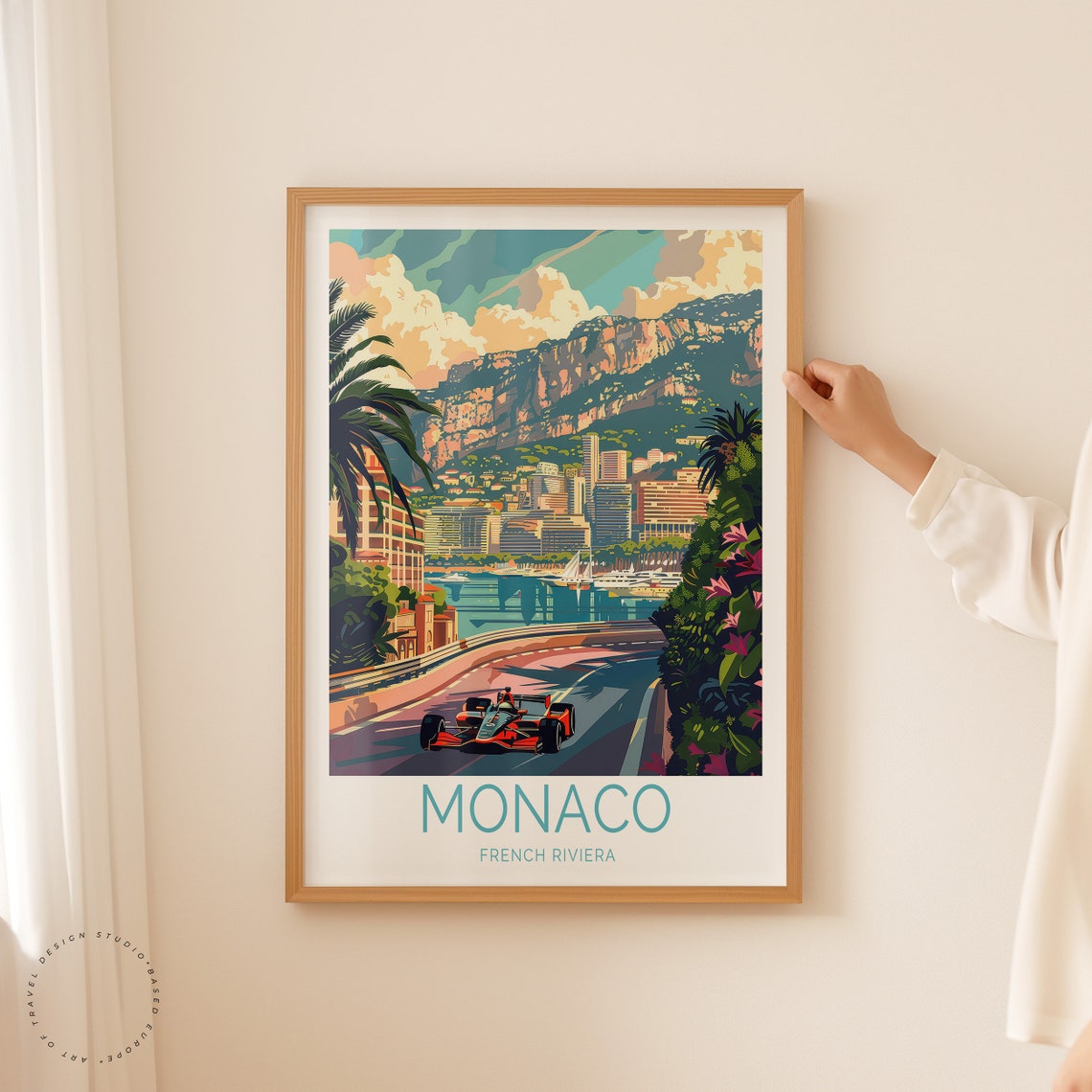 Monaco French Riviera Travel Print Monaco Wall Art France City Poster Custom Travel Poster Home Decor Wedding Gifts - Image 2