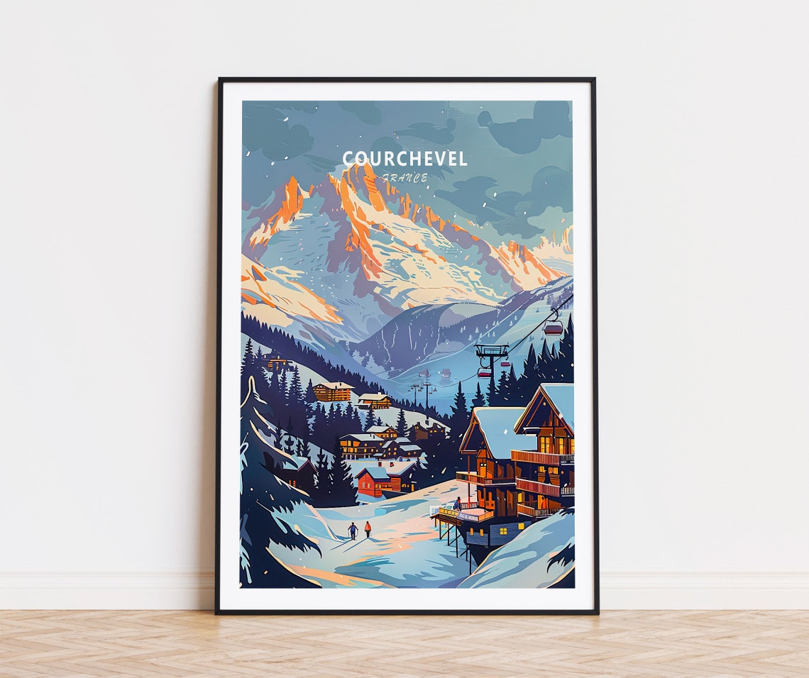 Courchevel France Travel Poster Courchevel Wall Art France Ski Resort Poster Home Decor Birthday Present Personalised Gifts