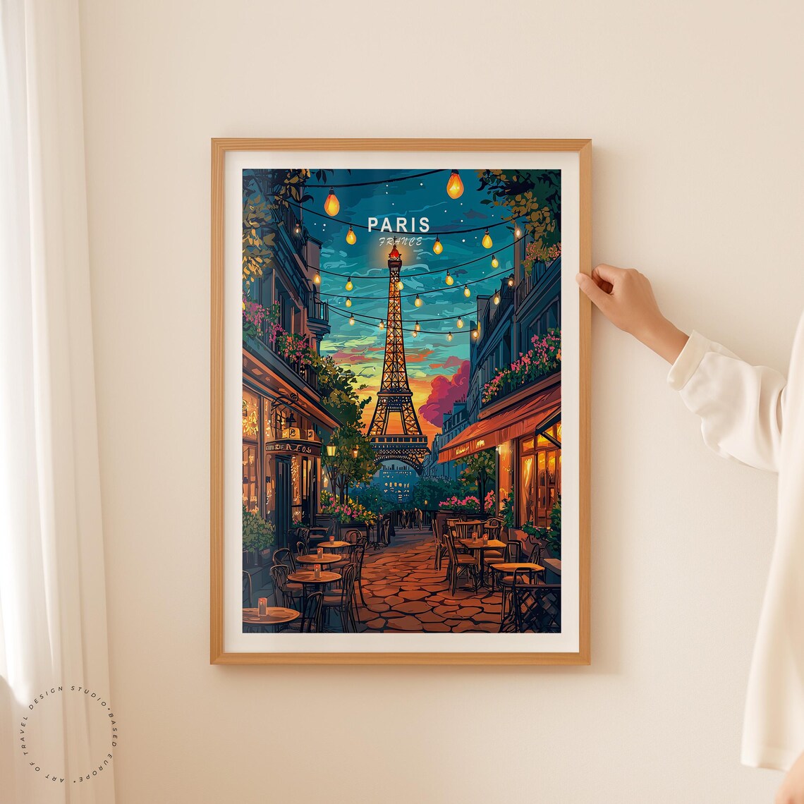 Paris Eiffel Tower France Travel Poster Paris France City Wall Art Eiffel Tower Paris Birthday Gifts Personalised Gifts - Image 2