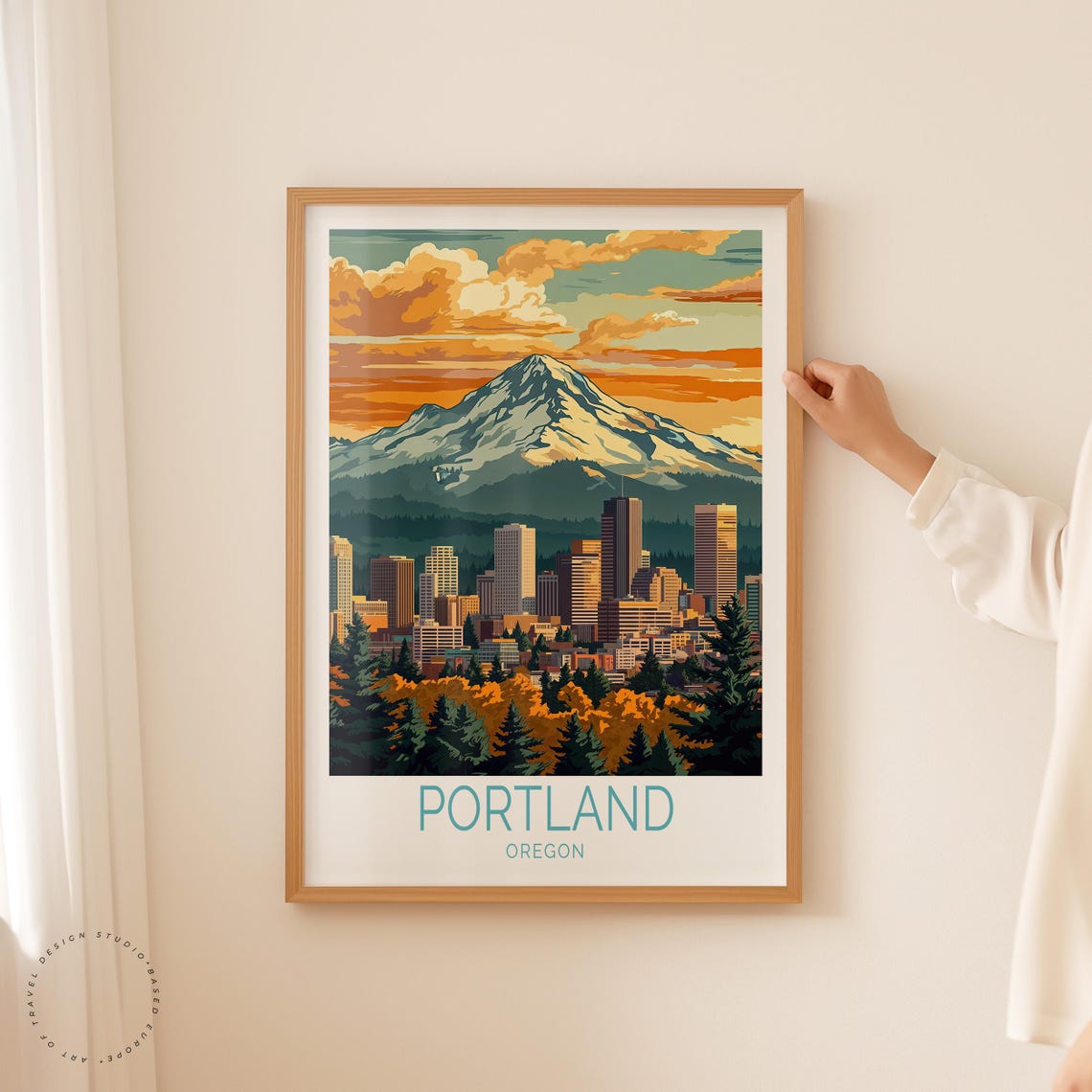 Portland Oregon Travel Poster Oregon Wall Art Portland Oregon Print Wedding Gifts Travel Home Decor Birthday Present - Image 2