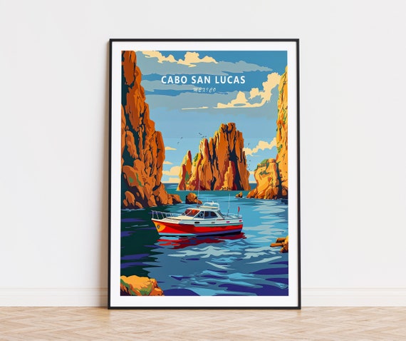 Cabo San Lucas Print Mexico Cabo San Lucas Wall Art Mexico Coastal Poster Home Decor Birthday Present Wedding Gifts