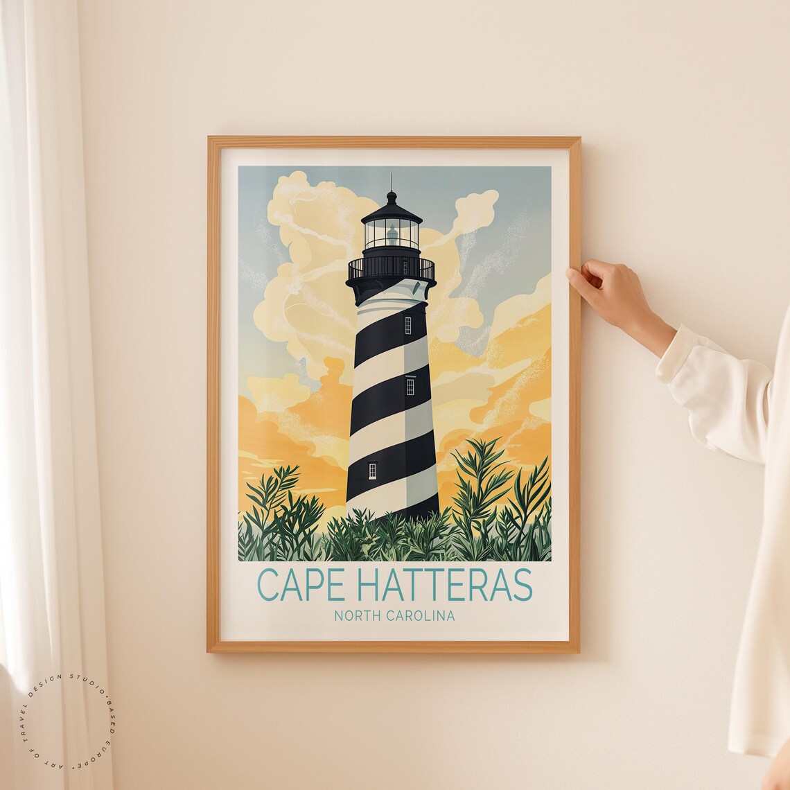 Cape Hatteras Travel Poster, North Carolina Lighthouse - Image 2