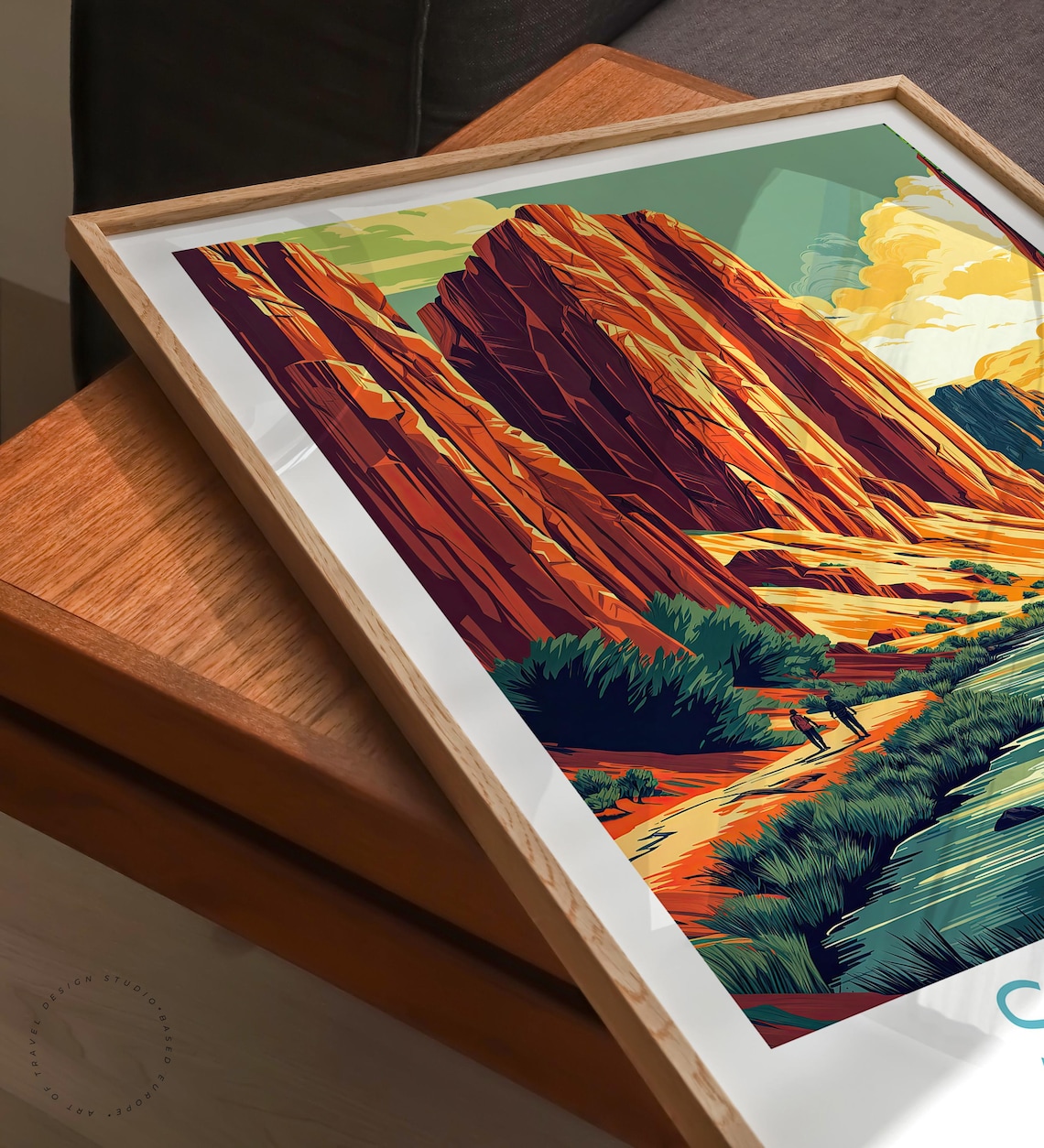 Smith Rock Oregon Red Spires Canyon River Minimal Travel Poster - Image 3