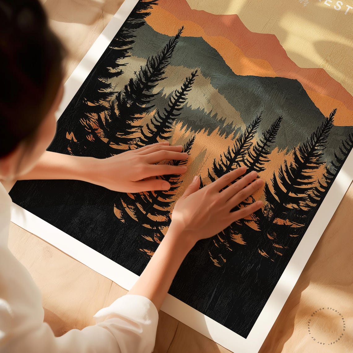 Black Forest Germany Mountain Sunset Pine Forest Silhouette Poster - Image 3