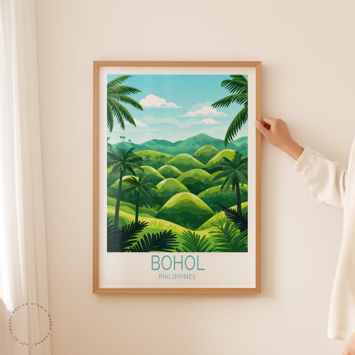 Bohol Philippines Chocolate Hills Rolling Green Landscape Poster - Image 5