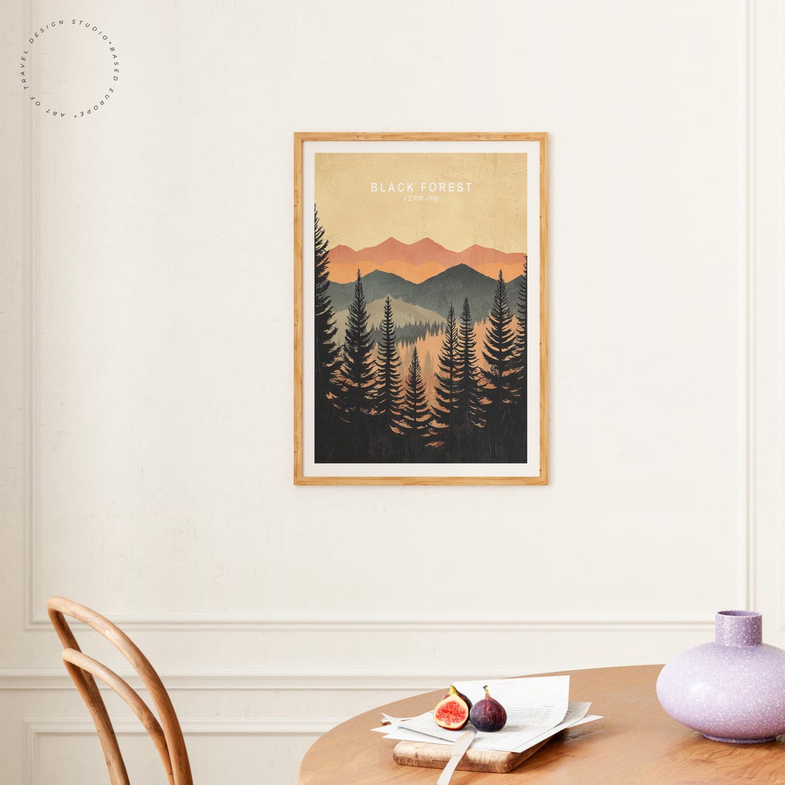 Black Forest Germany Mountain Sunset Pine Forest Silhouette Poster - Image 4