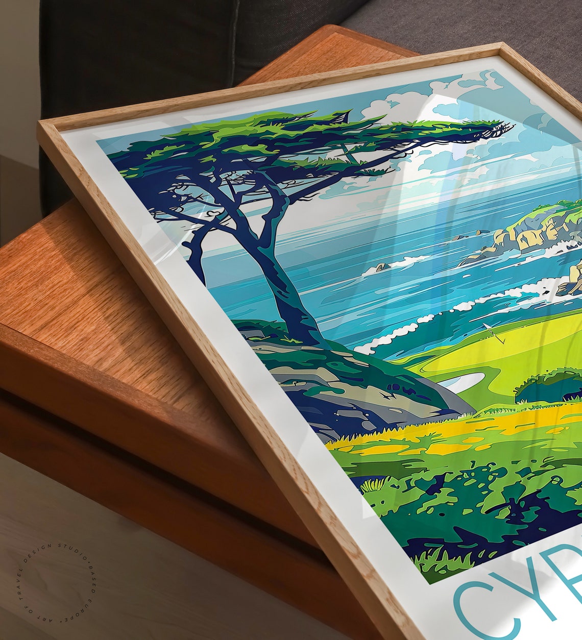 Cypress Point California Coastal Golf Course Ocean Cliff Tree Wall Art - Image 3