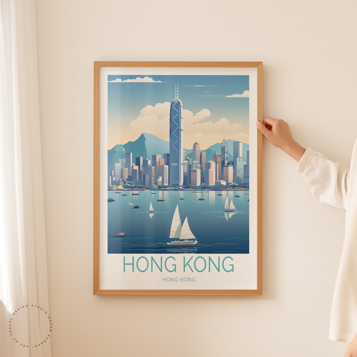 Hong Kong Travel Poster China Wall Art Hong Kong Vintage Print Hong Kong Wall Decor Hong Kong City Birthday Gifts - Image 2